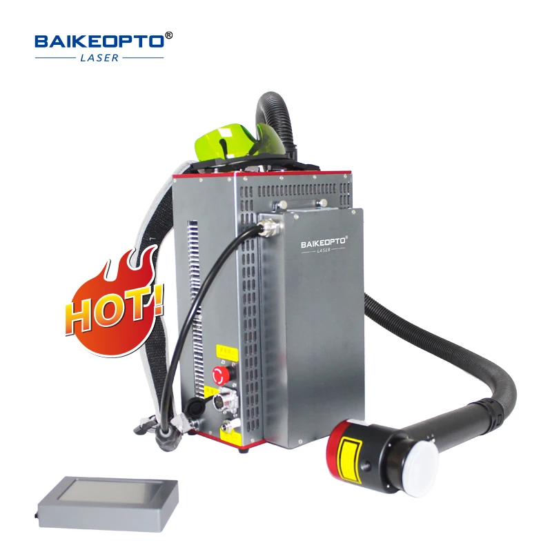 BK-FLC100SC Lightweight 100W MAX Backpack Fiber Laser Rust Removal Cleaning Machine Derusting Oil Stain Tid Rod Type