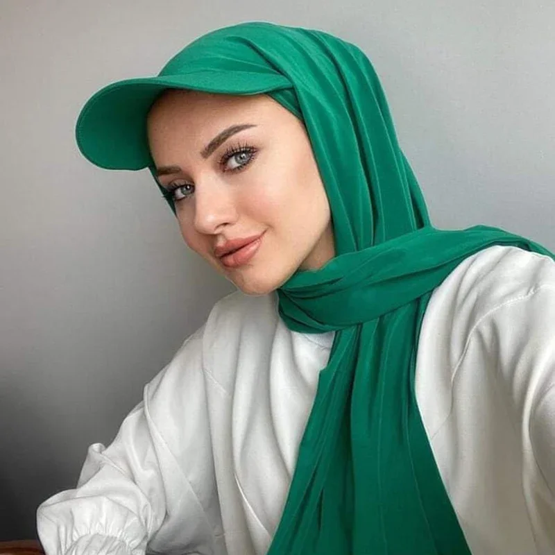 New Ready To Wear Instant Jersey Sport HIjabs for Woman Jersey Hijab with Base Ball Cap Summer Sports Cap with Bonnet Hijab