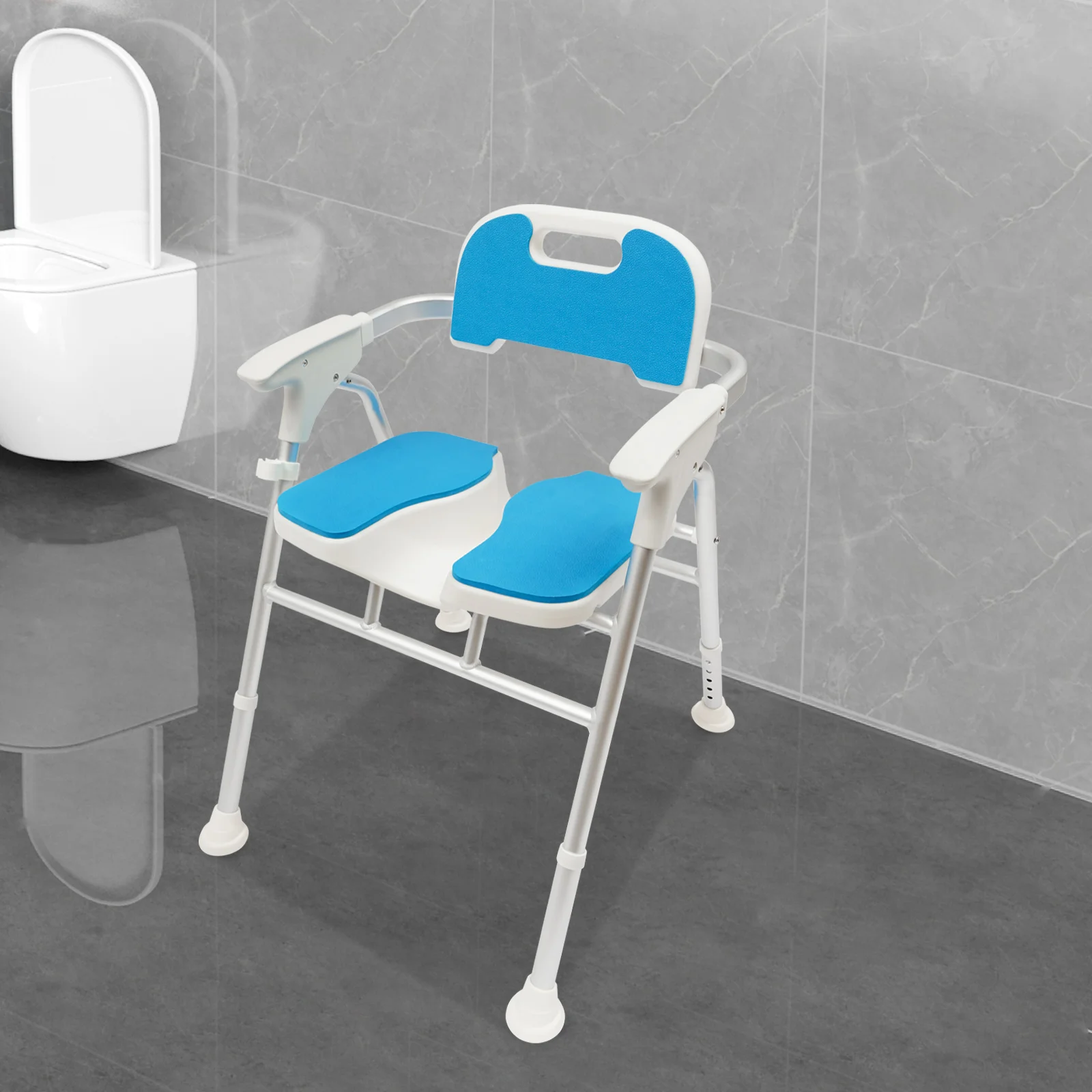 Foldable Shower Chair U-Shape Seat Foldable Shower Chair for Private Washing