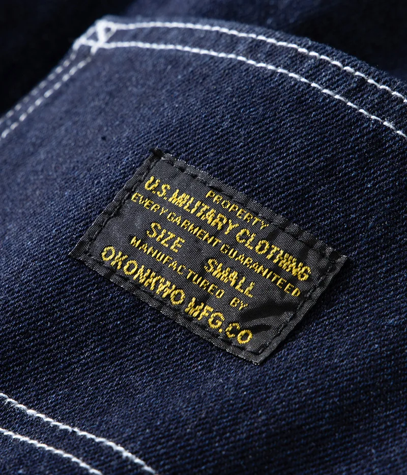 อเมริกันวินเทจดิบ DENIM Rail WORKER กางเกงยีนส์-Americana Multi-Pocket ลายกางเกงทํางาน/ยูทิลิตี้กลางแจ้งกางเกง OKONKWO