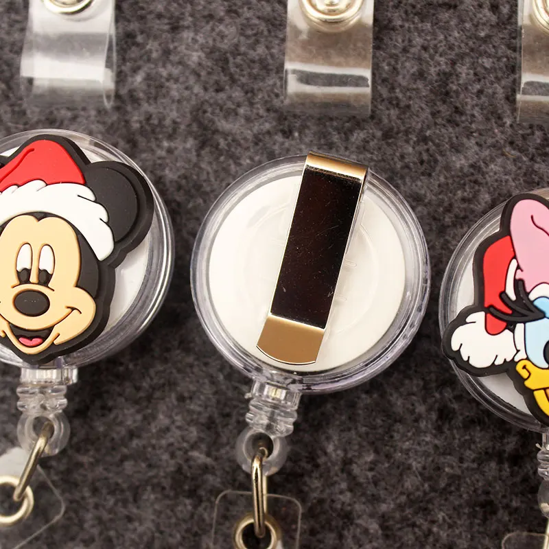 Merry Christmas Minnie Friends Mickey Style Badge Reel Nurse Workers Enfermera ID Holder Retractable Card Holder Accessory