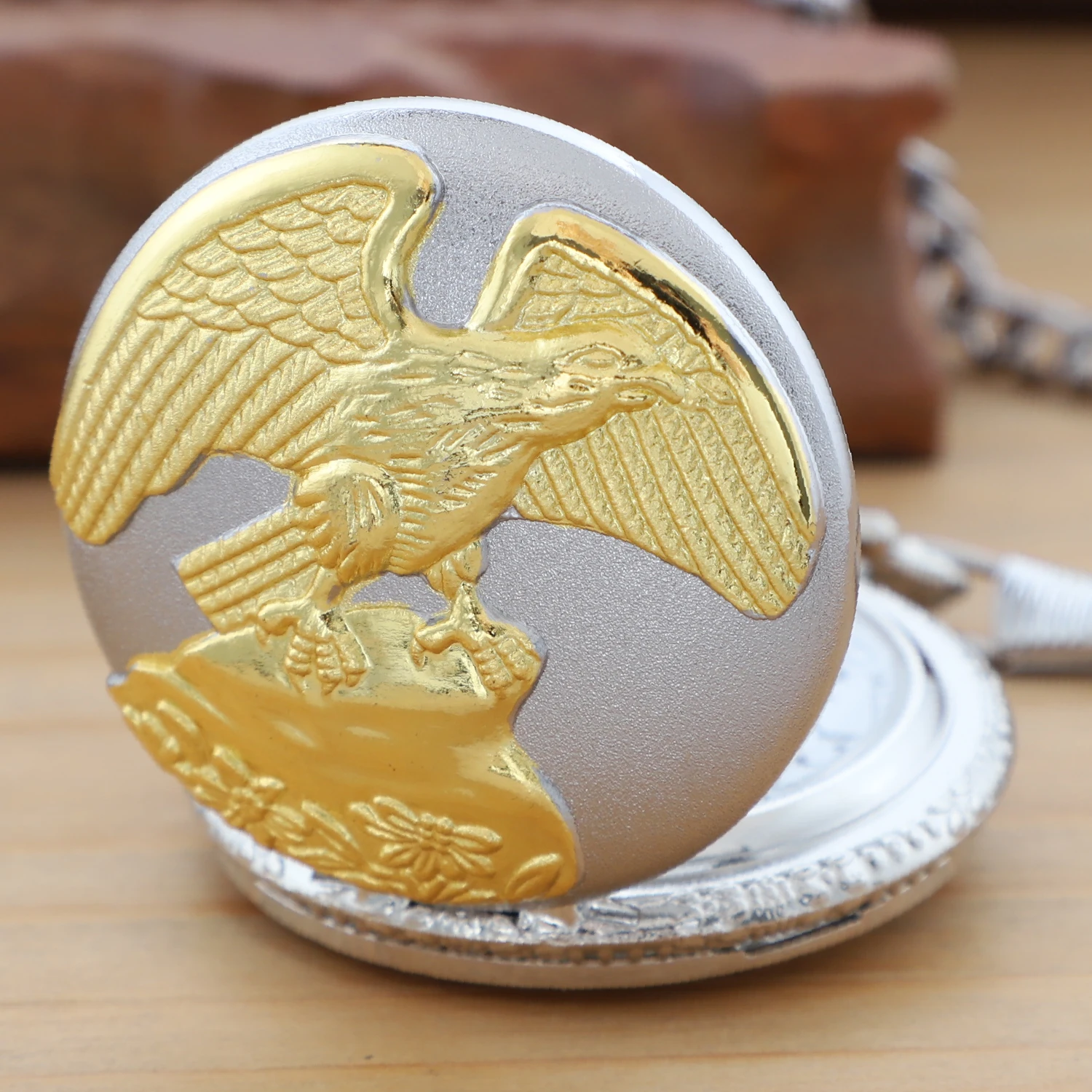 Серебряный Золотой Орел Дизайн Роскошные Кварцевые Карманные Часы Стимпанк Антикварные Мужчины Женщины Подвеска Цепочка Часы с Цепочкой Подарки