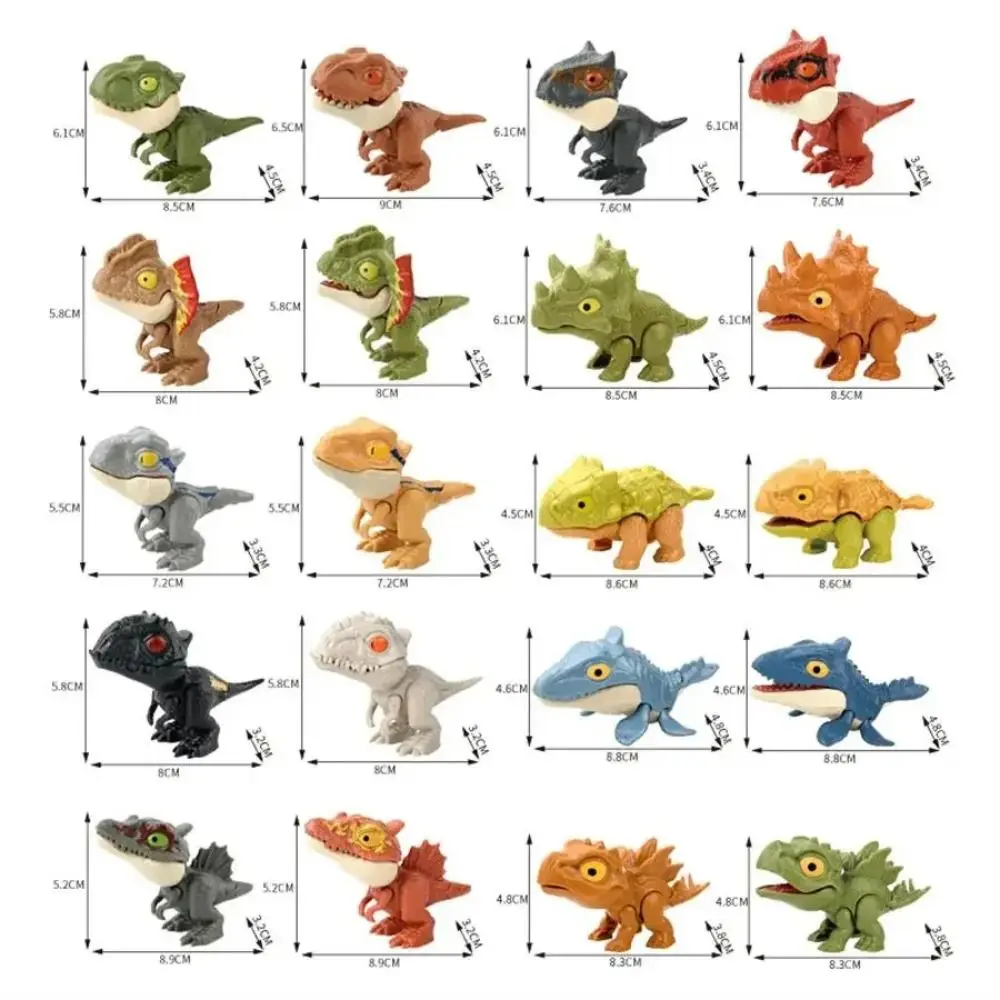 5-20PCS New Plastic Finger Dinosaur Toy Multicolor Movable Tyrannosaurus Model Bite Finger Dinosaur Gag Toys Classmate Games