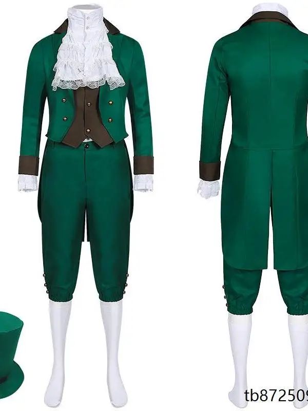 

Medieval St Patrick's Day Tailcoat Hat Set Men's Long Sleeve Long Pants Polyester Fiber 4 Seasons Male Costume Ensemble