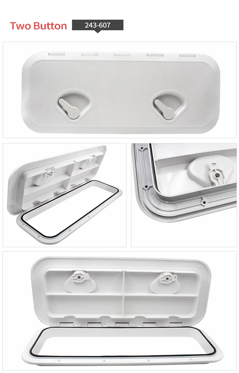 243*607mm ABS Plastic Anti Aging Ultraviolet Wit Dek Marine Hatch Deck Toegang Hatch Bootluiken Inspectie jacht Cover