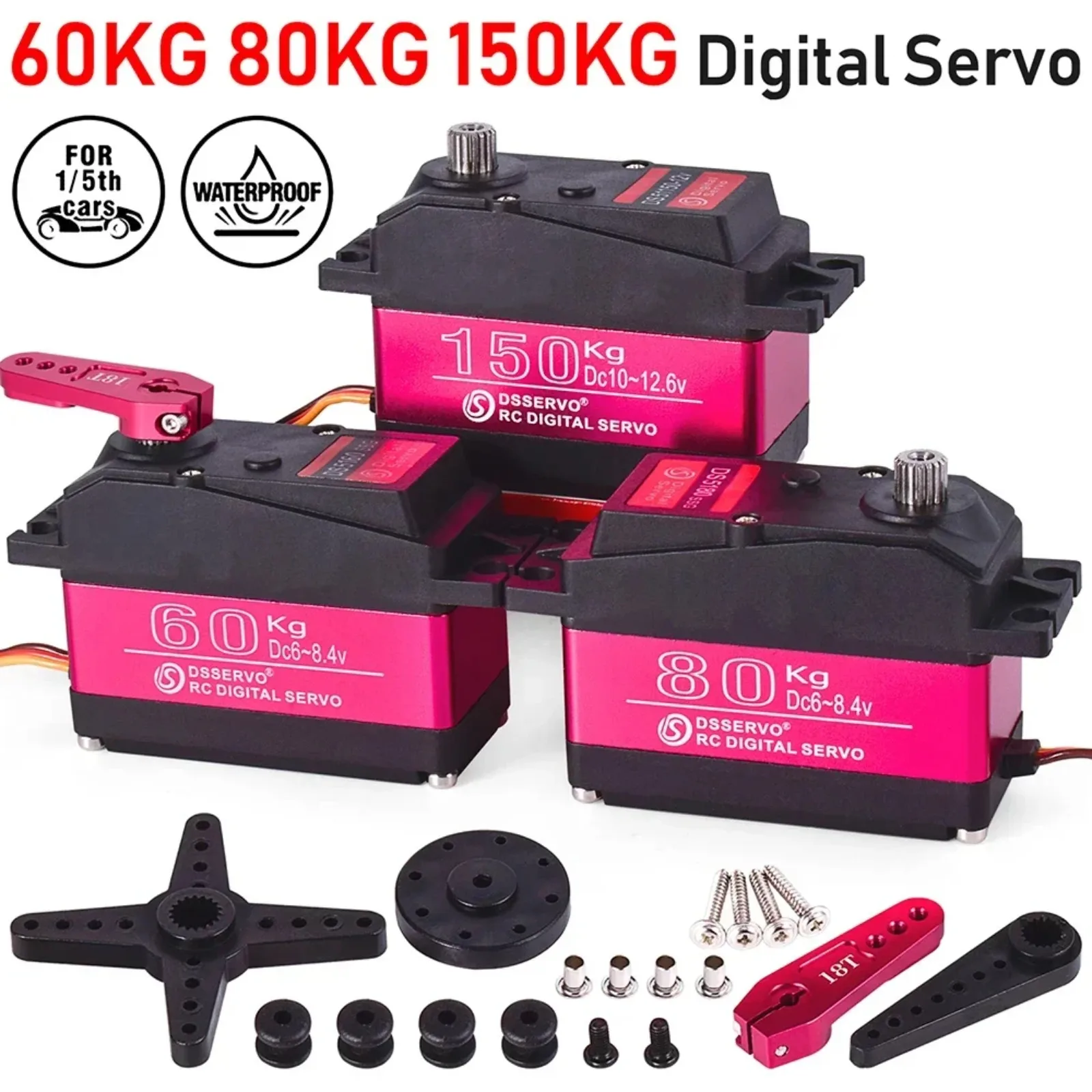 

DCSERVO DS5160SSG Цифровой сервопривод 60 кг 80 кг 150 кг 160 кг Водонепроницаемая металлическая шестерня для 1/5 1/6 RC Car Drift Crawler