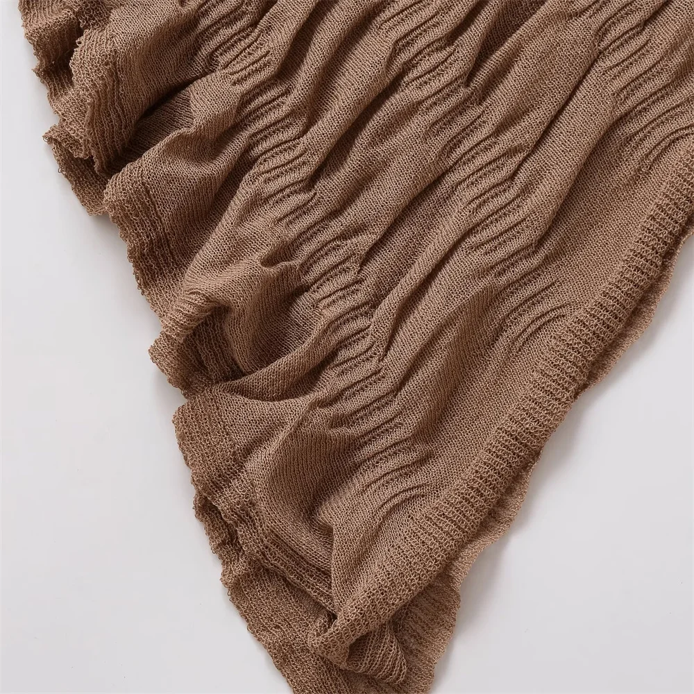 top da donna in maglia a maniche lunghe con scollo tondo pieghettato, vestibilità slim, vestibilità slim, nuovo stile temperamento