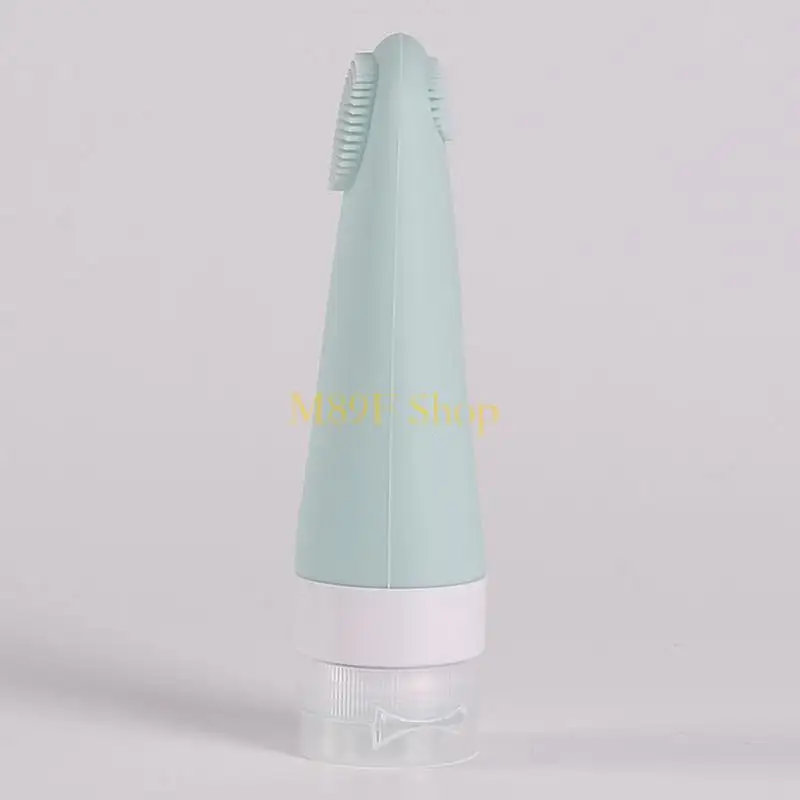 M89F Silicone Travel Bottle with Brush Container Shampoo Tubes Leak Proof Refillable Liquid Holder for Lotion Soap Cream