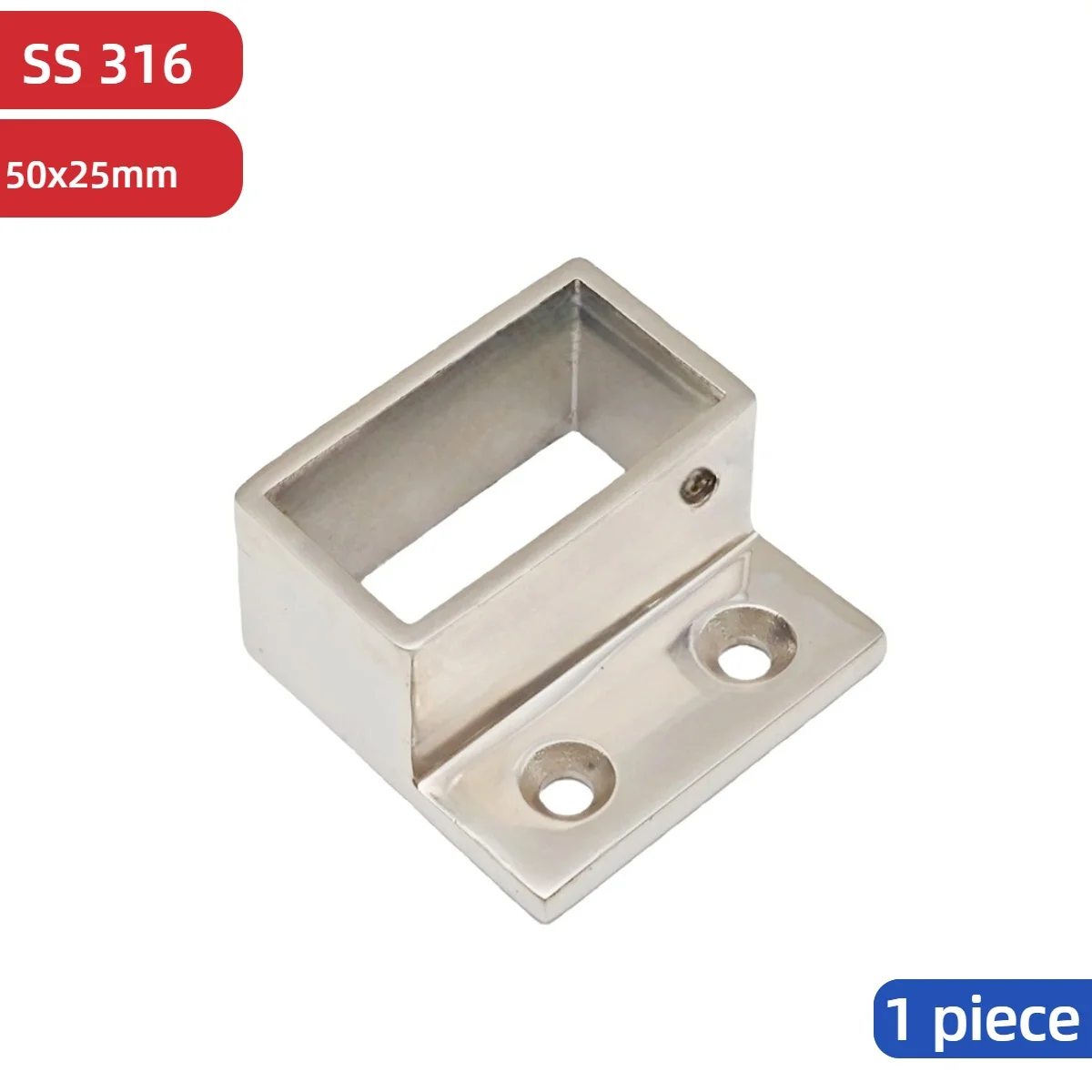 316 Stainless Steel Rectangular Tube Flange Floor or Wall Flange Tube Support