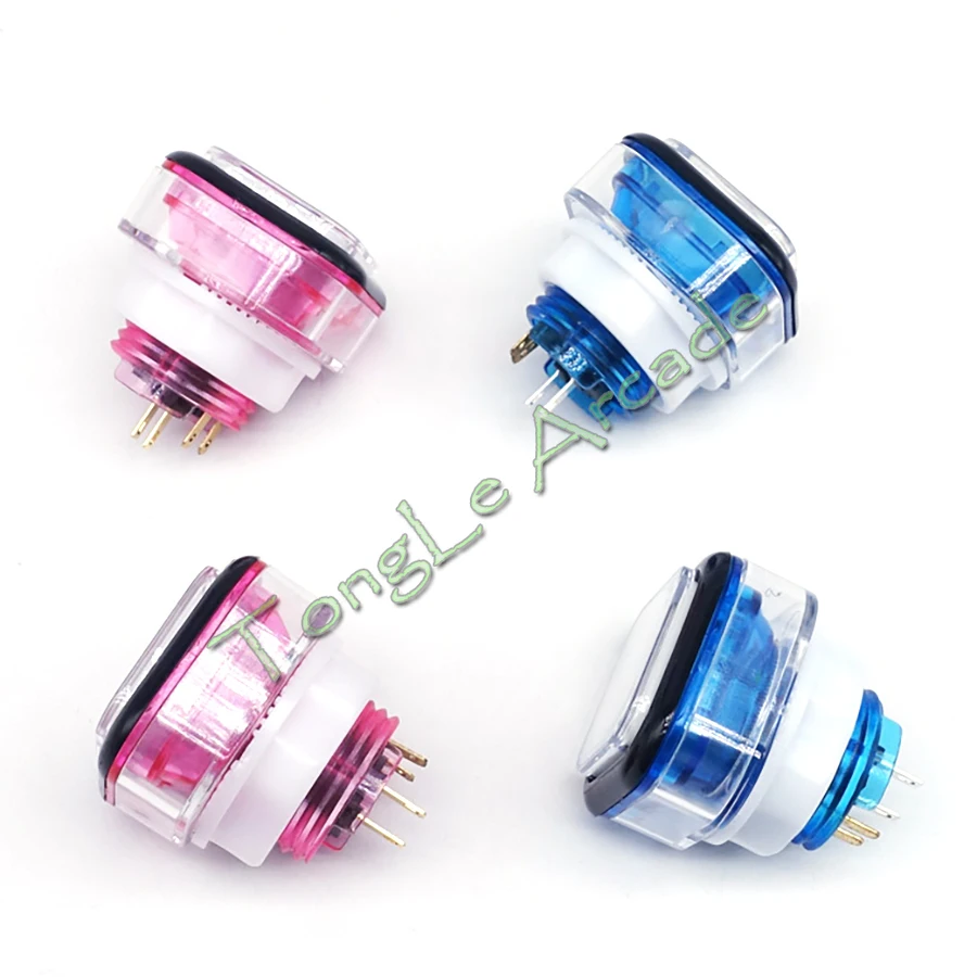 35MM 50MM Square Clear Push Button Led Illuminated Lighting Micro Switcher For Vending Ticket Machine Arcade Game Pinball Parts