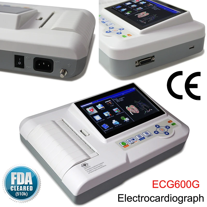 CONTEC NEWEST LCD Touch Screen 12-Lead Electrocardiograph Resting ECG  ECG600G