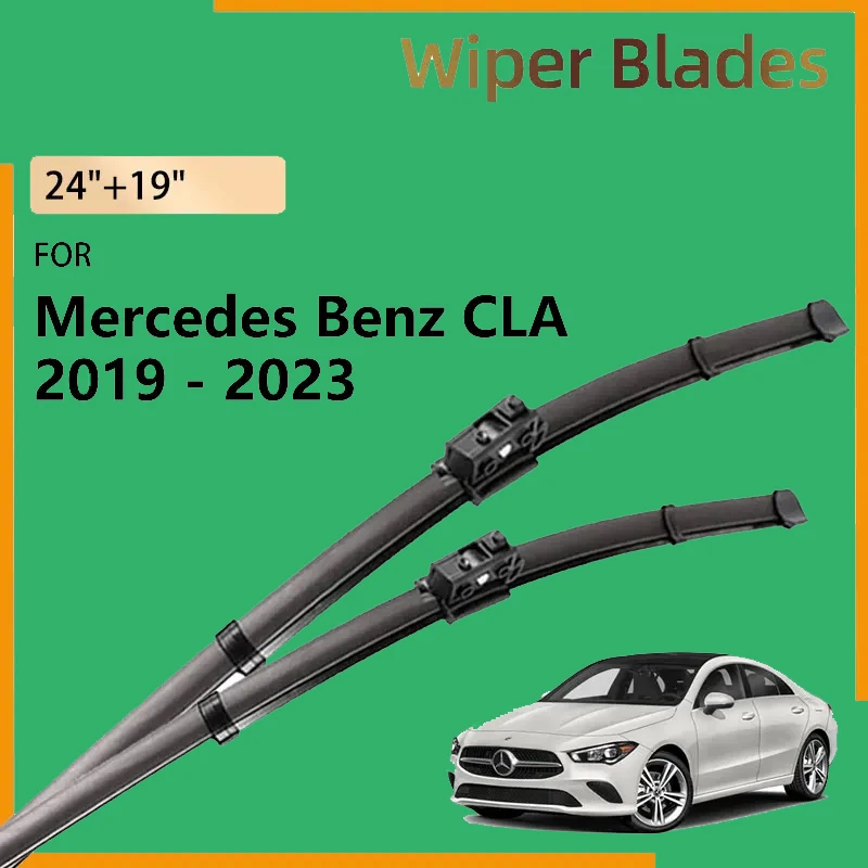 

2x For Mercedes Benz CLA 2019 - 2023 2022 2021 2020 C118 W118 Car Front Wiper Blade Windshield Windscreen Window Brushes 24"+19"
