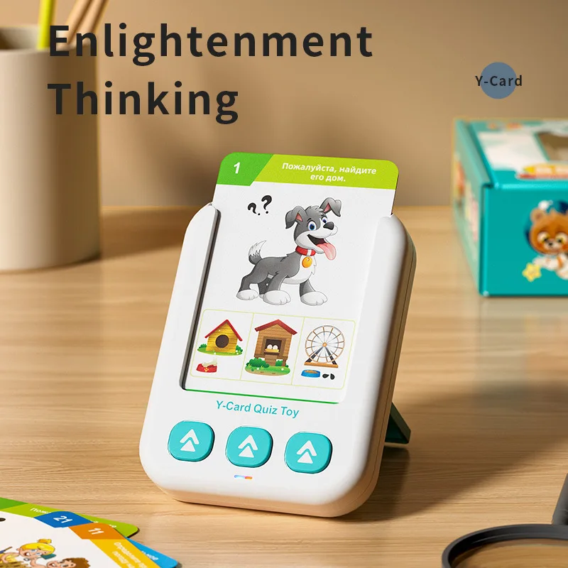 

Russian Education Flash Card Learning Machine Talking Flashcards for Kid English Electronic Audio Book Machine Toddlers Gift