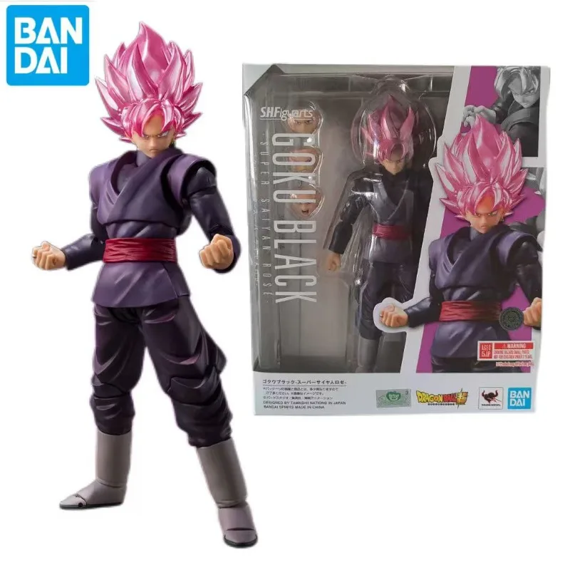 

В наличии: Оригинальная фигурка Bandai Dragon Ball, модель SHF Гоку Блэк Супер Сайян Роуз, коллекционная экшн-фигурка, игрушка