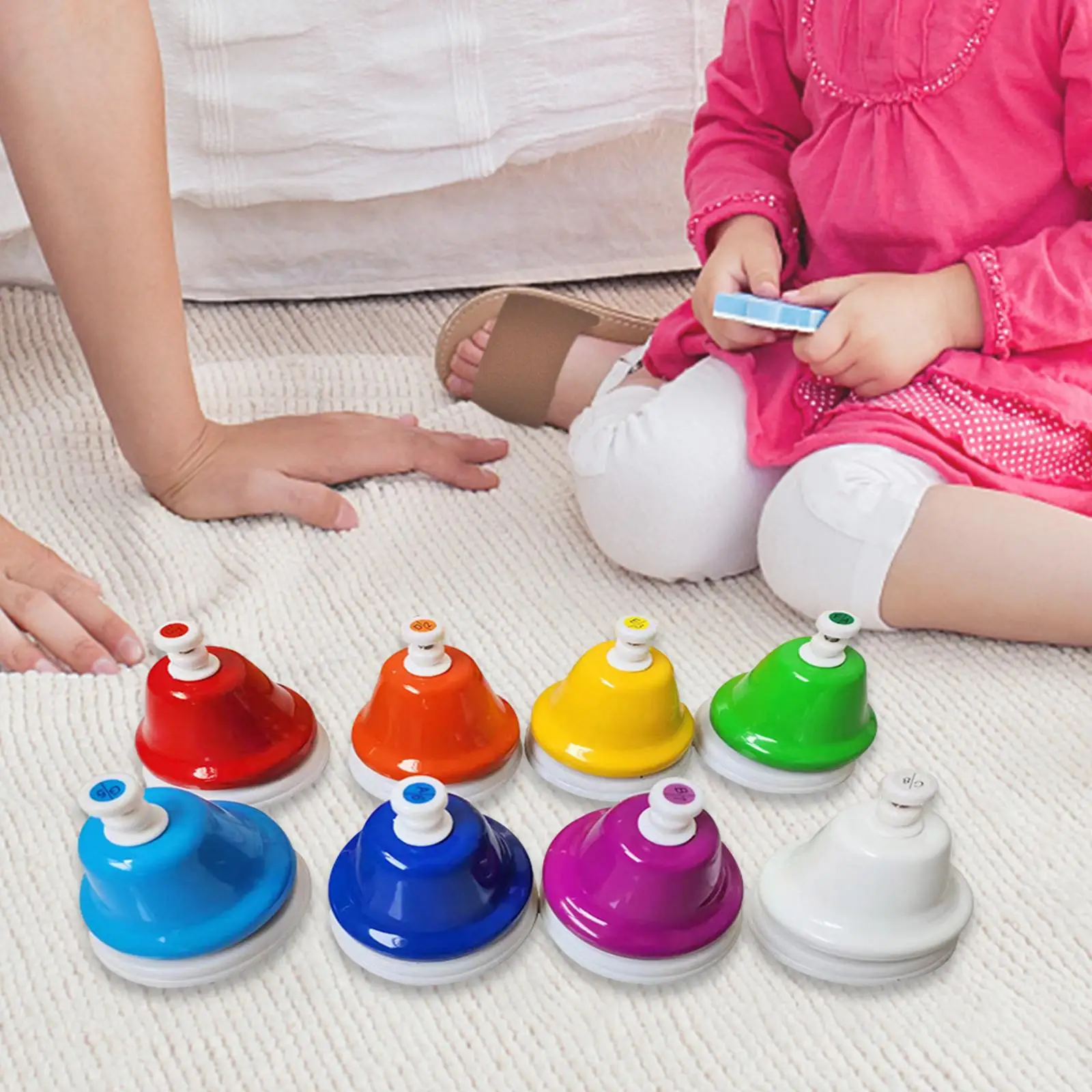 Desk Bells for Kids, Musical Handbells, Musical Instrument, 8 Notes Desk Bells, Educational Music Toys, Kids Play Desk Bells