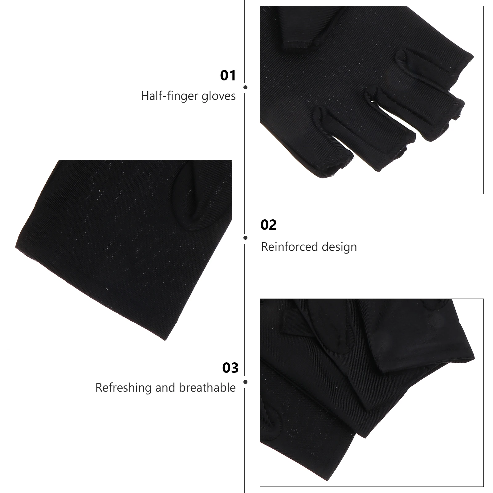 

2 Pairs Sunscreen Finger Cover Half Gloves Women for Outdoors Running Breathable Bike