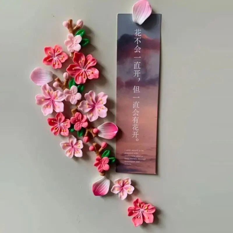 Magnetic Cherry Blossom Fridge Magnet Cute Flower Decor For Home: 8/16Pcs