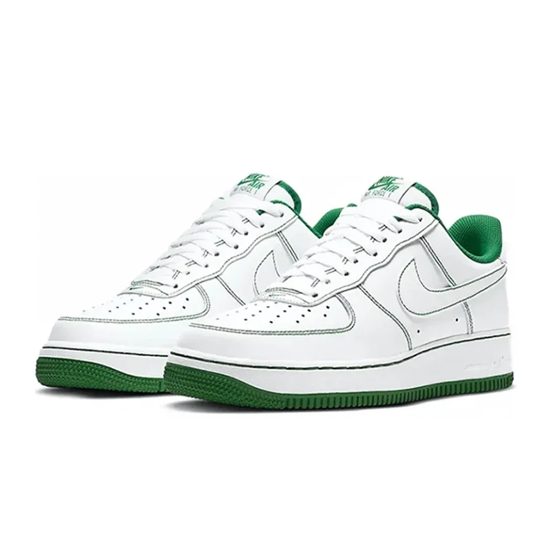 Nike Air Force 1 Low Men Women Skateboarding Shoes Comfortable Unisex Sneakers Cold White Emerald