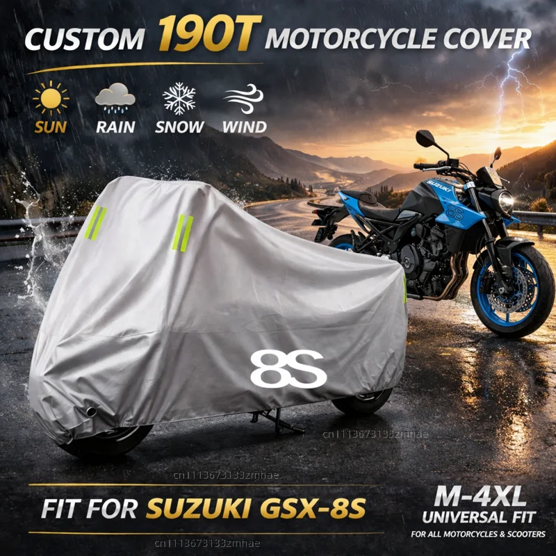 

For SUZUKI GSX-8S GSX8S GSX 8S 2023 All Years Motorcycle Cover Waterproof Heavy Duty Outdoor Rain Dust Sun Protector