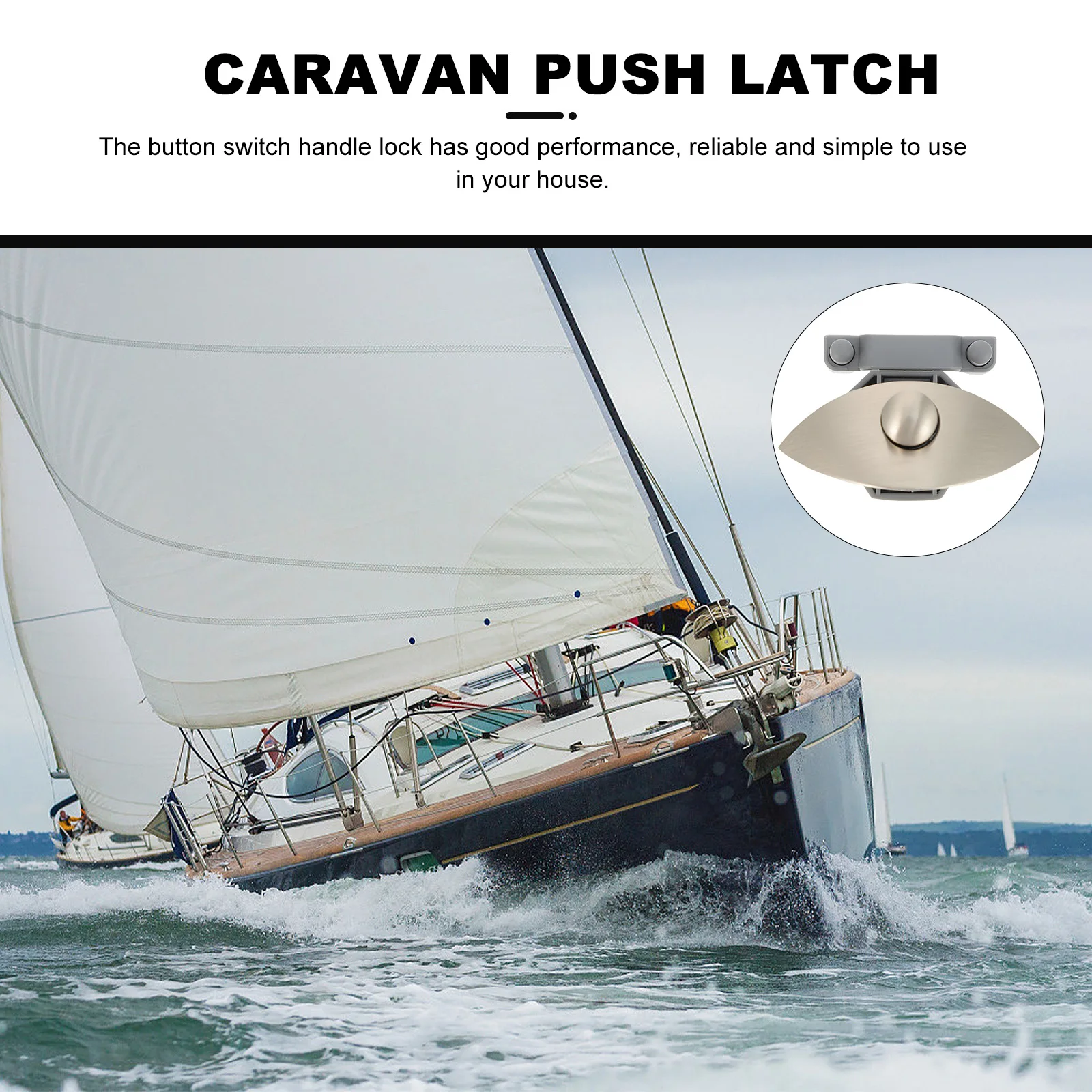 

Zinc Alloy RV Push Lock Caravan Drawer Cabinet Keyless Furniture Door Handles Durable Suitable RV Motorhome Cupboard