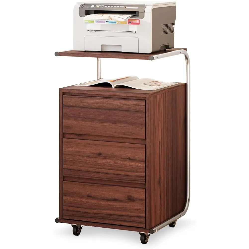 

Шкаф для документов на колесиках с расширенным запираемым настольным 3-х ящиком, органайзер для хранения, подставка для принтера для домашнего офиса, современный