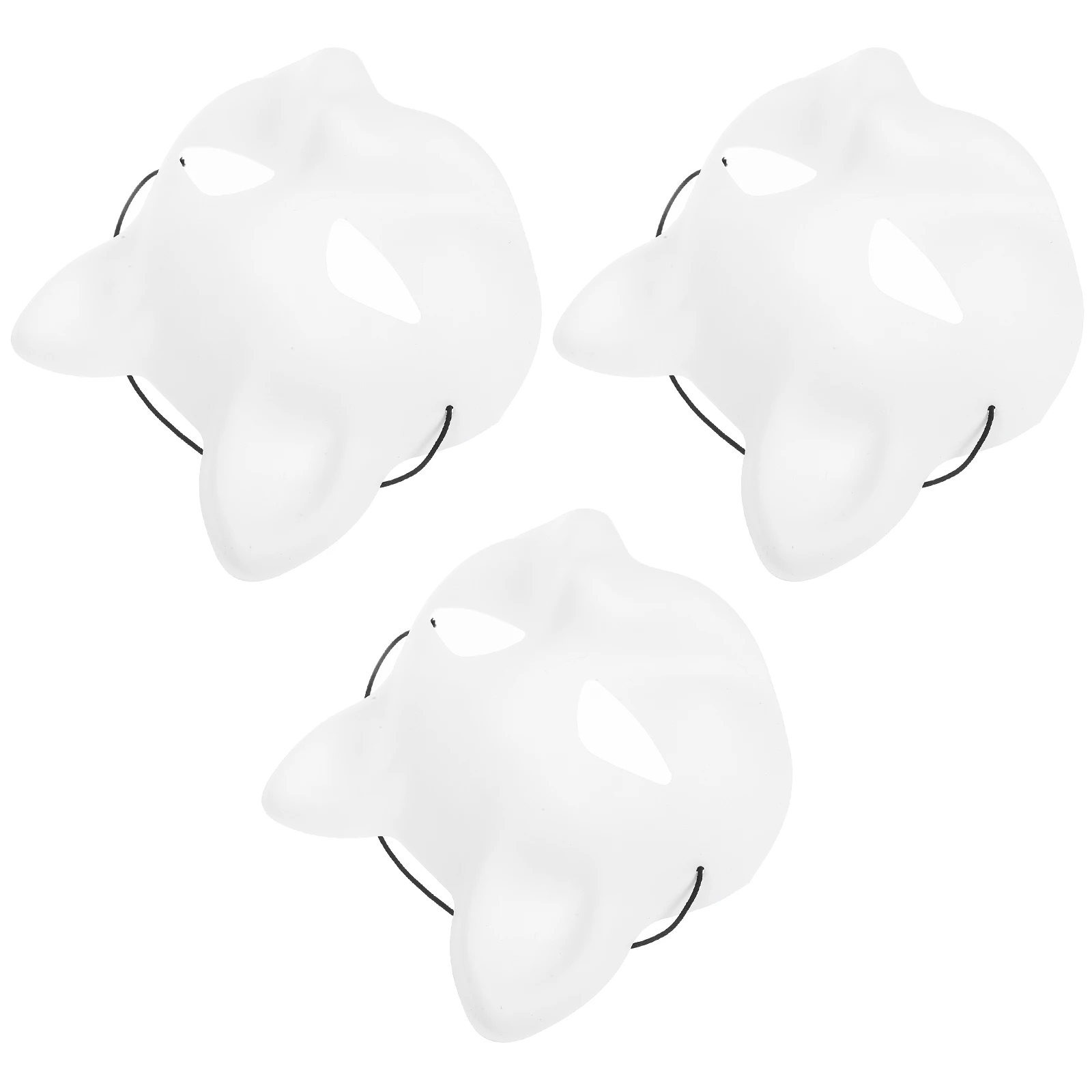 

Cat Mask DIY White Plastic Unpainted Masquerade Hand Painted Blank Masks For Crafts Halloween Cosplay Party Accessories Set