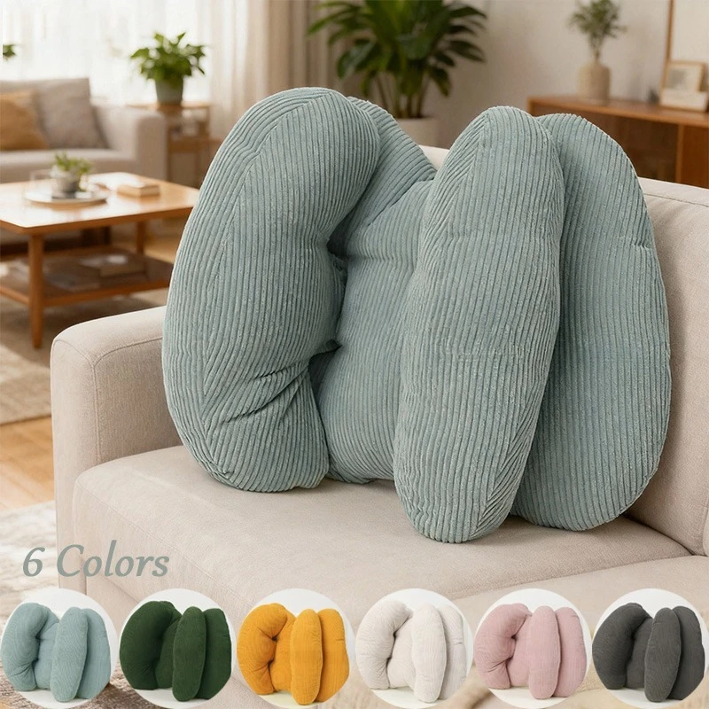 1Pc Premium Simple Lumbar Support Cushion Ergonomic Soothing The Back Relieving Fatigue Solid Color Practical and More Beautiful