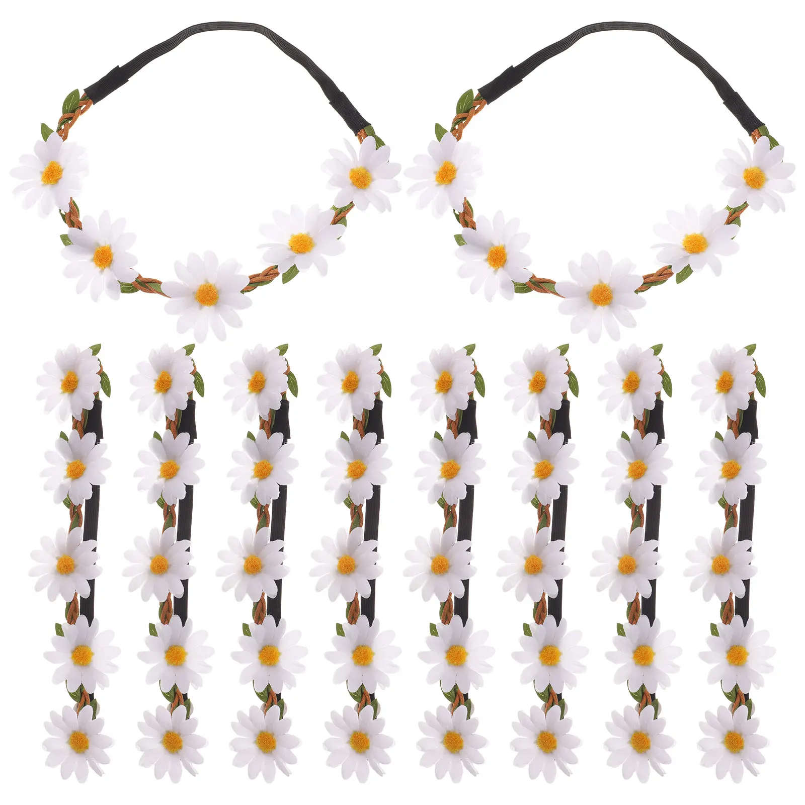 

10 Pcs Artificial Flower Headband Daisy Hair Wreaths Garland for Decor Headbands Women Girl Accessories