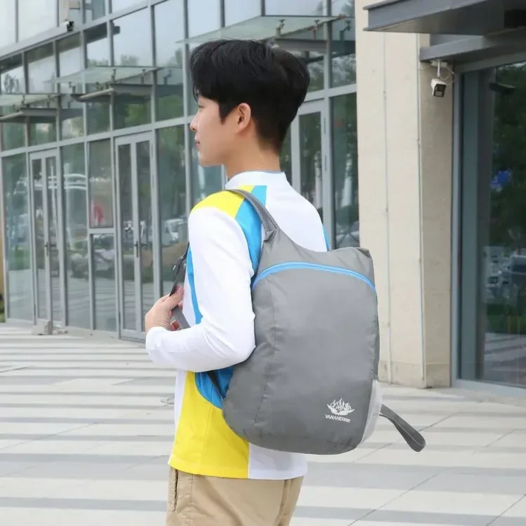 Bolsa de almacenamiento deportiva portátil y ligera, mochila plegable de gran capacidad para acampar al aire libre, viajes, cubos de embalaje