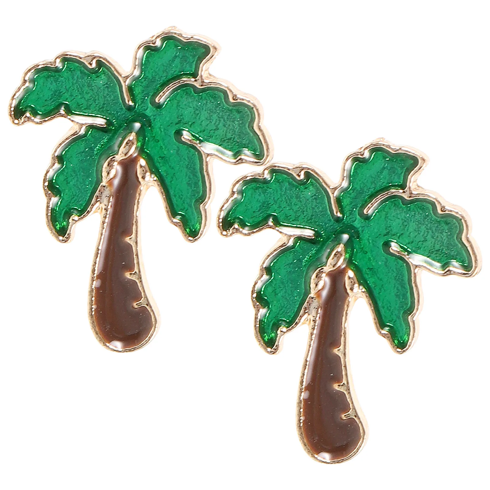1Pair Coconut Tree Earrings Women Ear Studs Lightweight Resin Plastic Stylish Ear Jewelry for Birthday Wedding Graduation