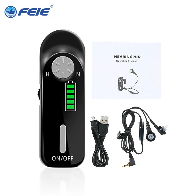 

Hot Sell FEIE External Both Sides Hearing Aids Sound Amplifier Lithium Battery USB Charging Ear Deaf Hearing AIDS