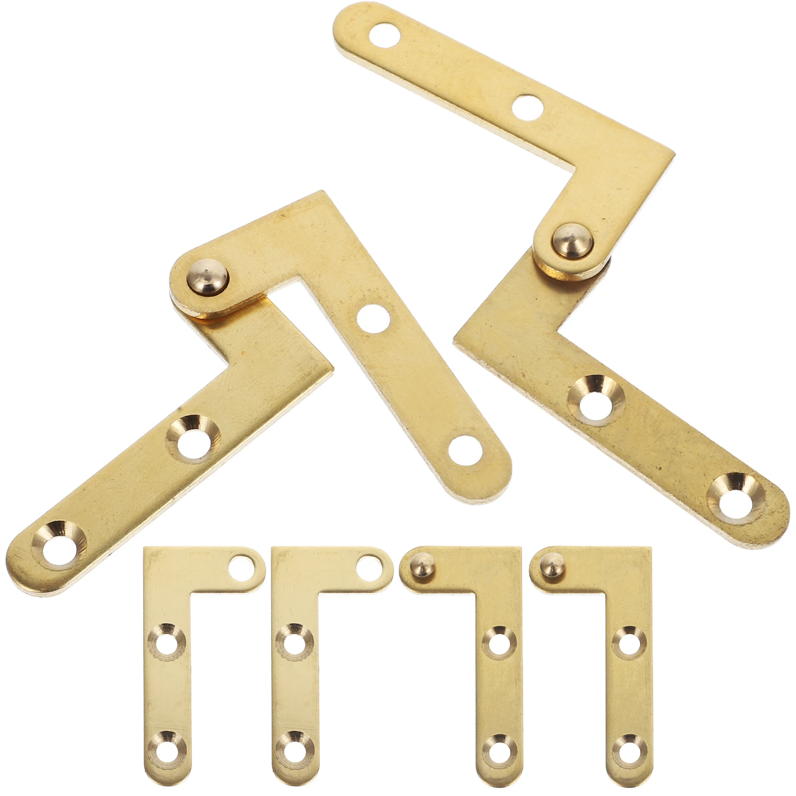 

4 Sets Copper Hinges Hidden Door Degree Rotatable Durable Foldable Attic Ladder Hinges Shaft Replacement Fits Wooden