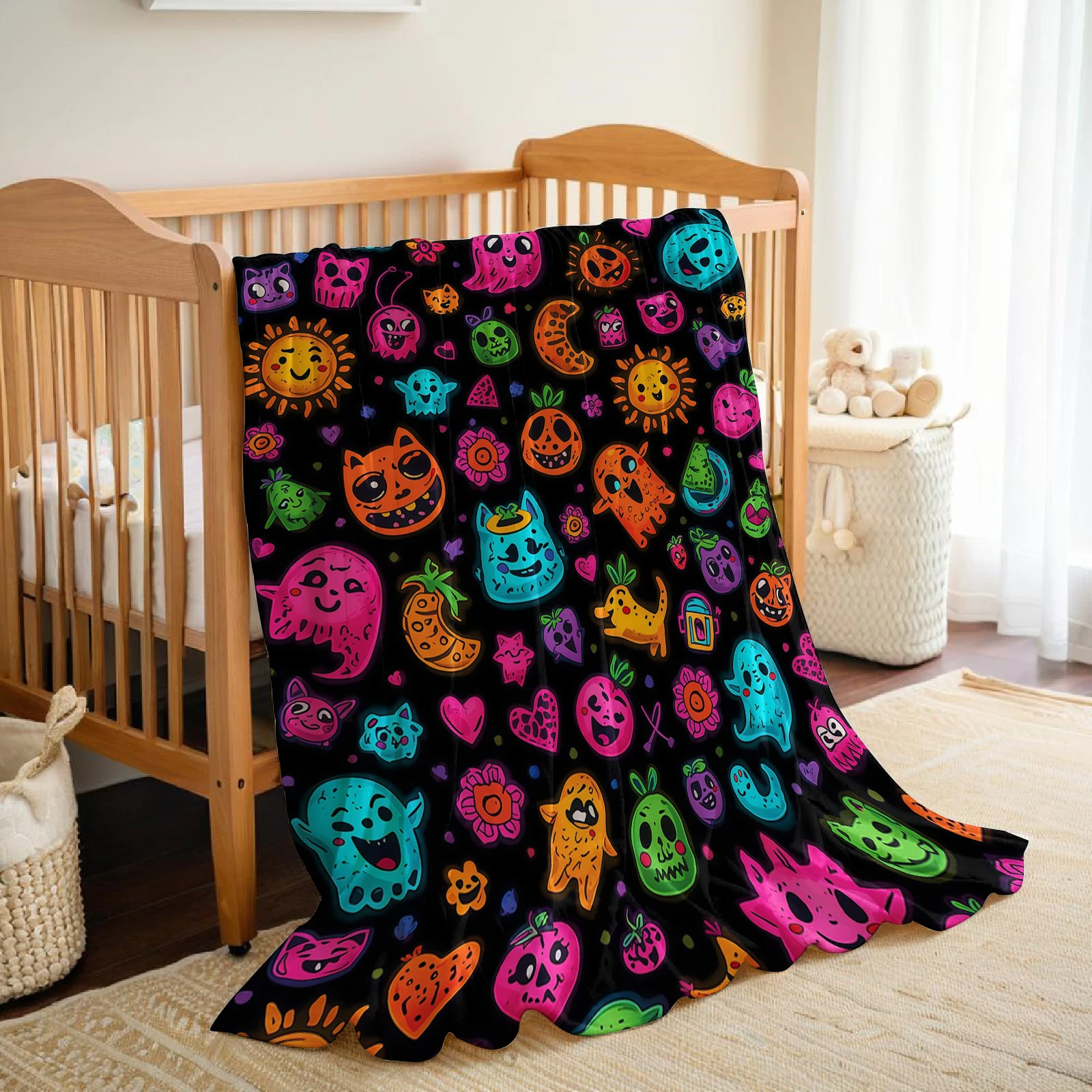 Neon Doodle Lightweight Microf - Christmas Throw Blanket ulasan dan harga
