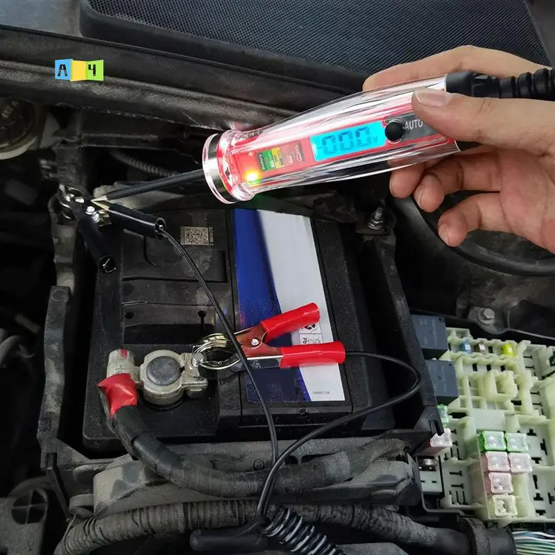 

A04E-Power Circuit Probe Tester, LCD Digital Automotive Test Light With Voltmeter&Illumination, DC Auto Voltage Tester