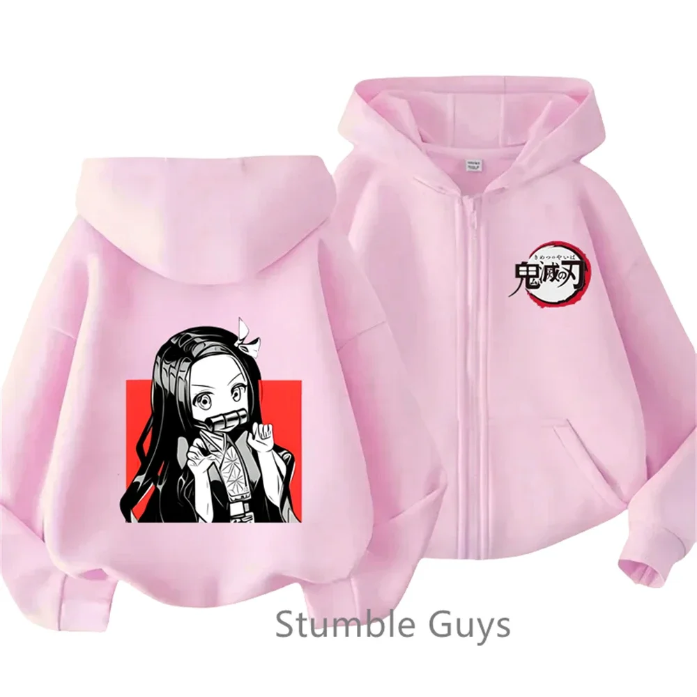 Demons Slayers Hoodie Kids Fashion Game Zipper Sweater Casual Boys Anime Marios Clothes Girls Long Sleeve Sonic Trucksuit