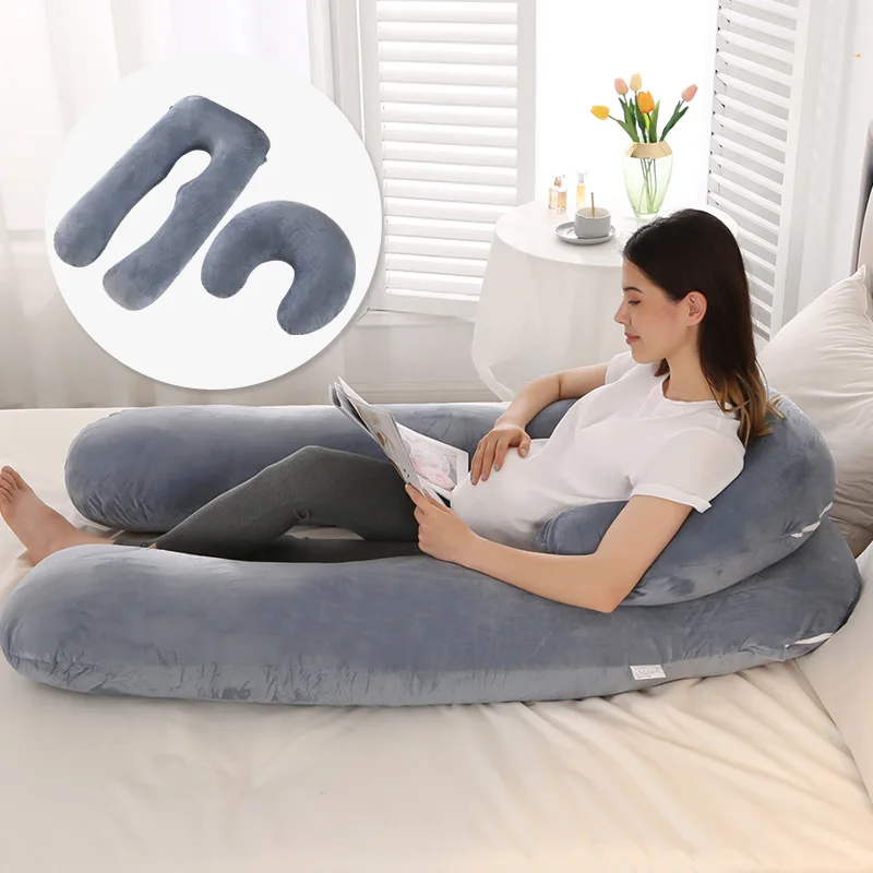 Ergonomic Comfort U-shaped Pregnant Women's Pillow Two Piece Waist Protection Side Sleep Hug Pillow Core