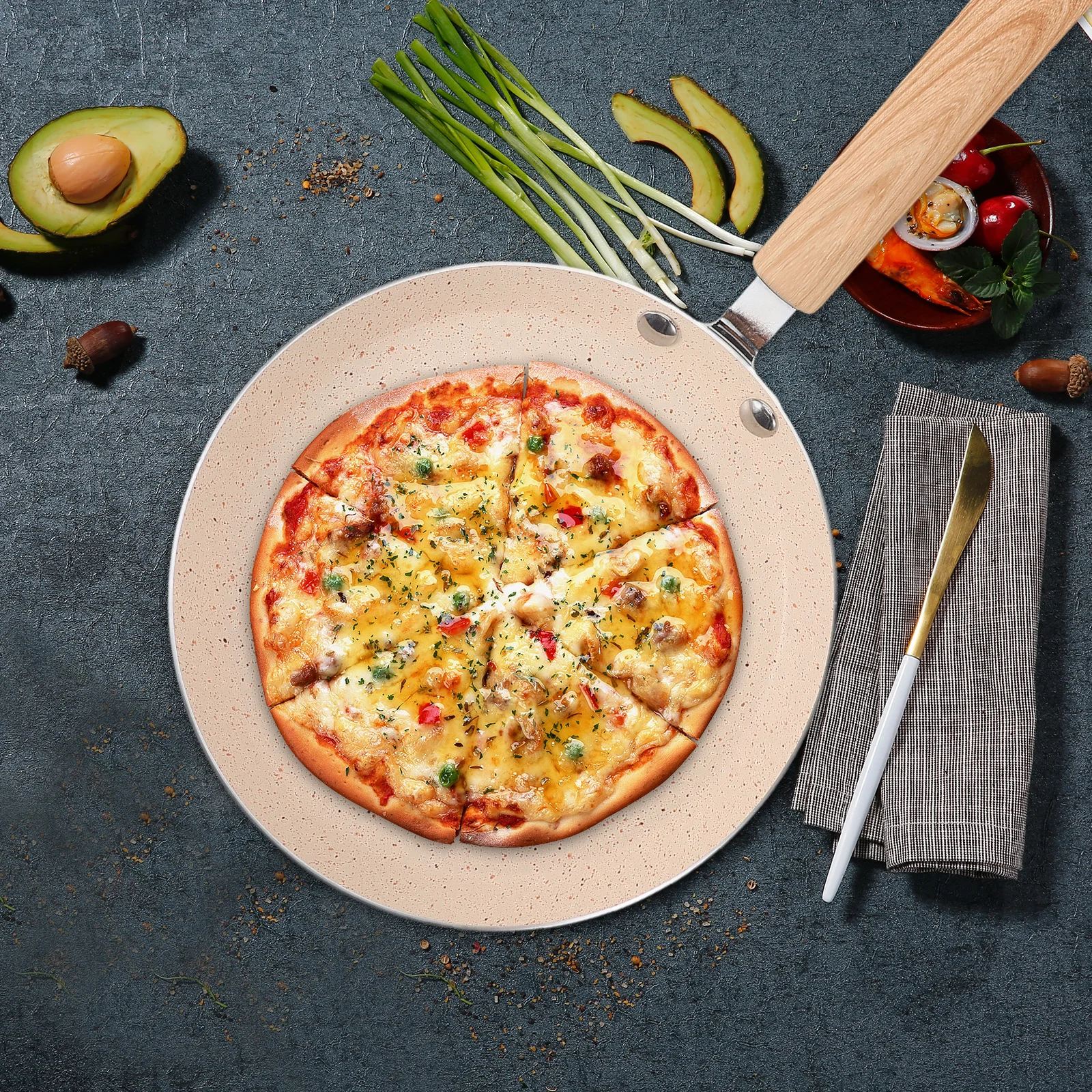 

Nonstick Frying Pan 28Cm Flat Cooking Pan For Egg Pancake Crepe Tortilla Breakfast Kitchen Use Multi-Function Skillet