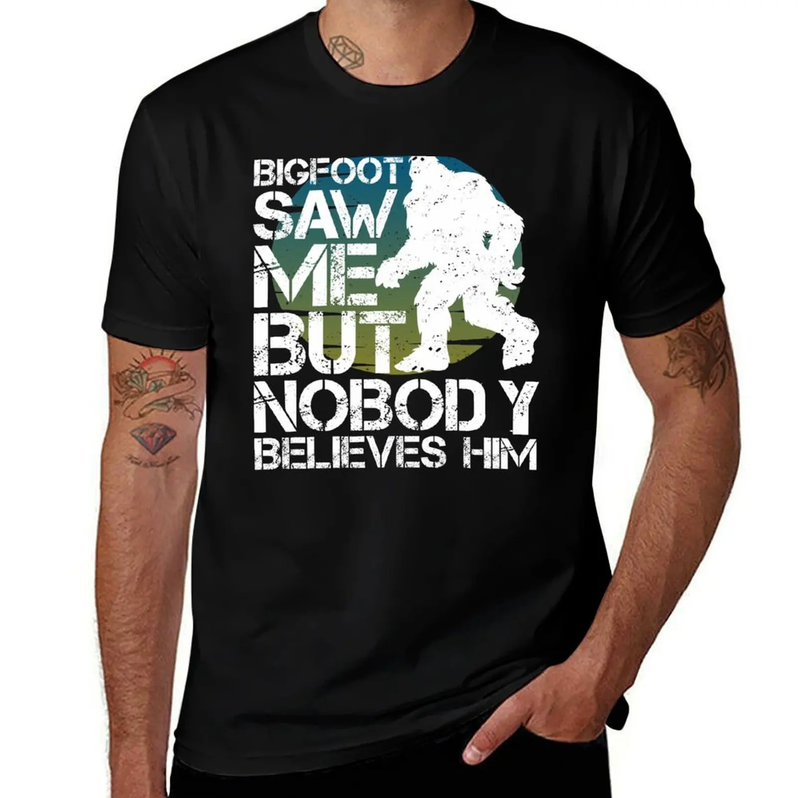 Very Big Bigfoot Hide and Seek Campion Saw me but nobody believes him funny T-Shirt graphic t shirts for man T-Shirt