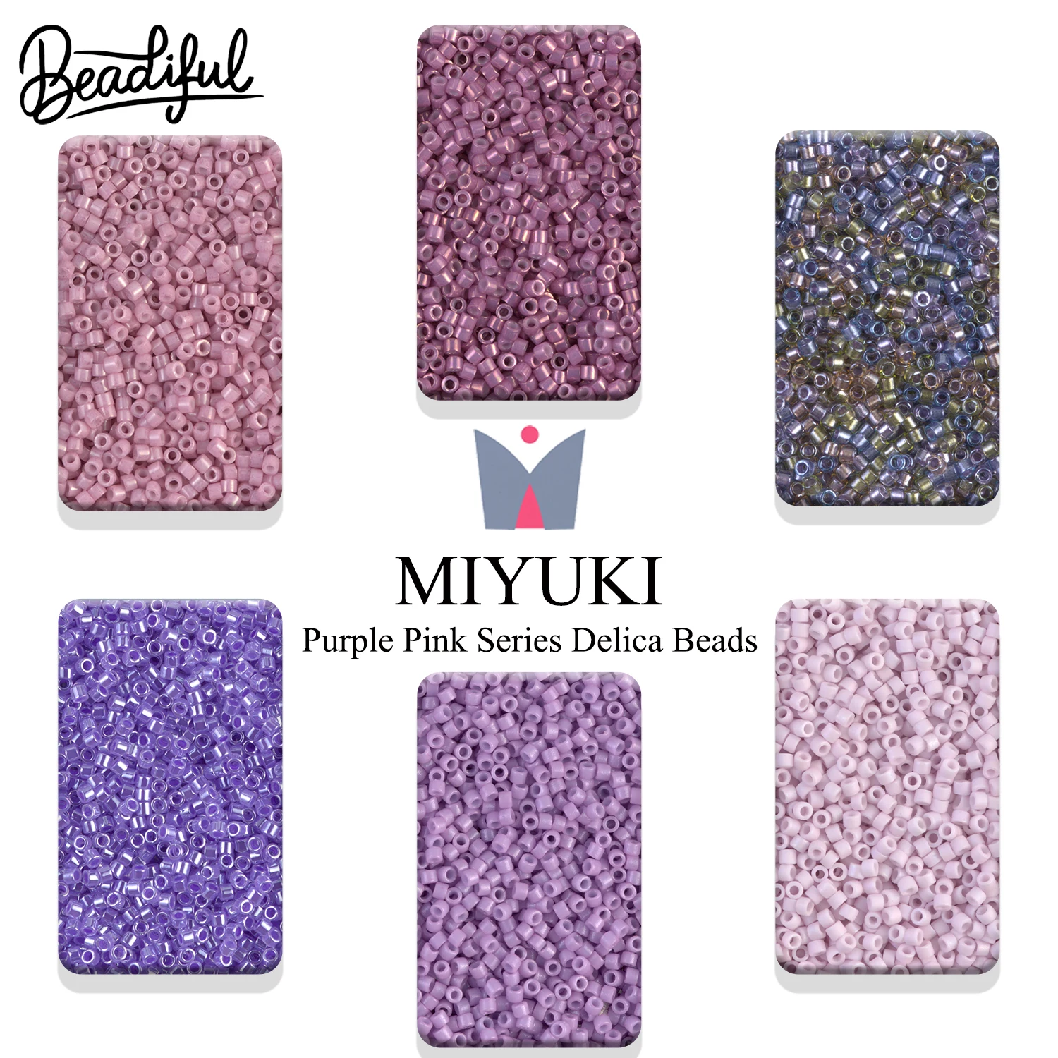 

MIYUKI Delica Seed Beads 11/0 Purple Pink Series 10g 2000pcs Glass Beads for Bracelet Necklace Jewelry Making DIY Craft