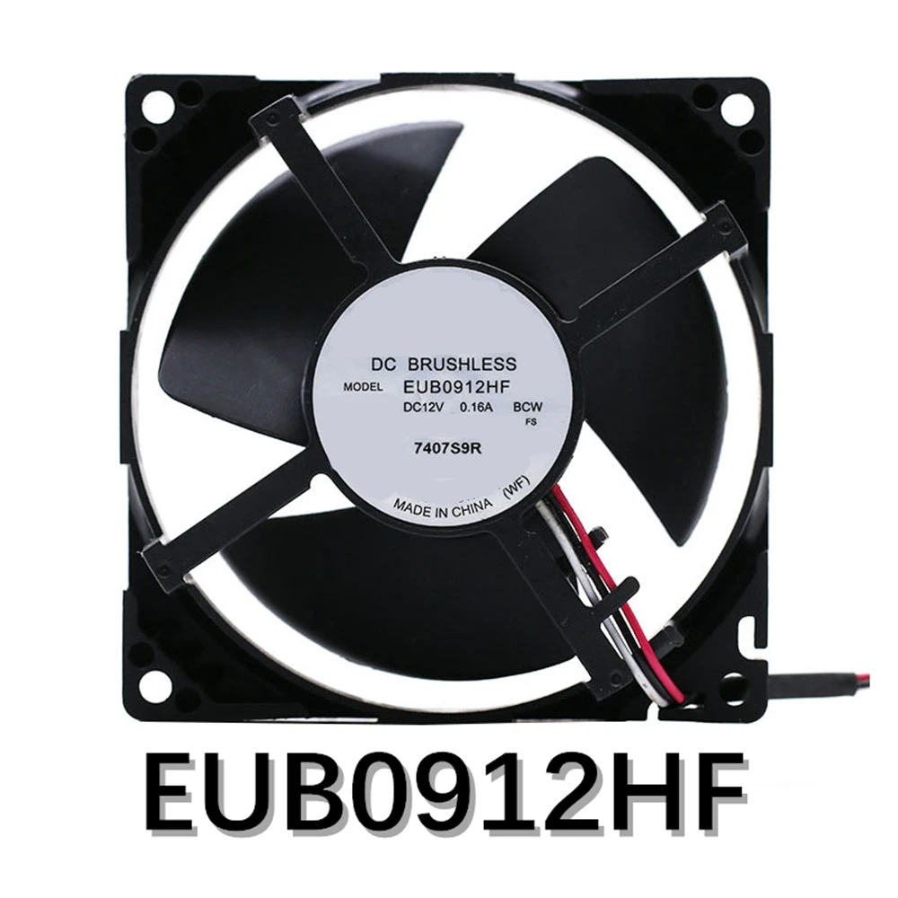 Cooling Fan EUB0912HF DC 12V 0.16A 1.44 W 9232 92x92x32mm 3-Wire 3-PIN Connector The refrigerator has a built-in cooling fan