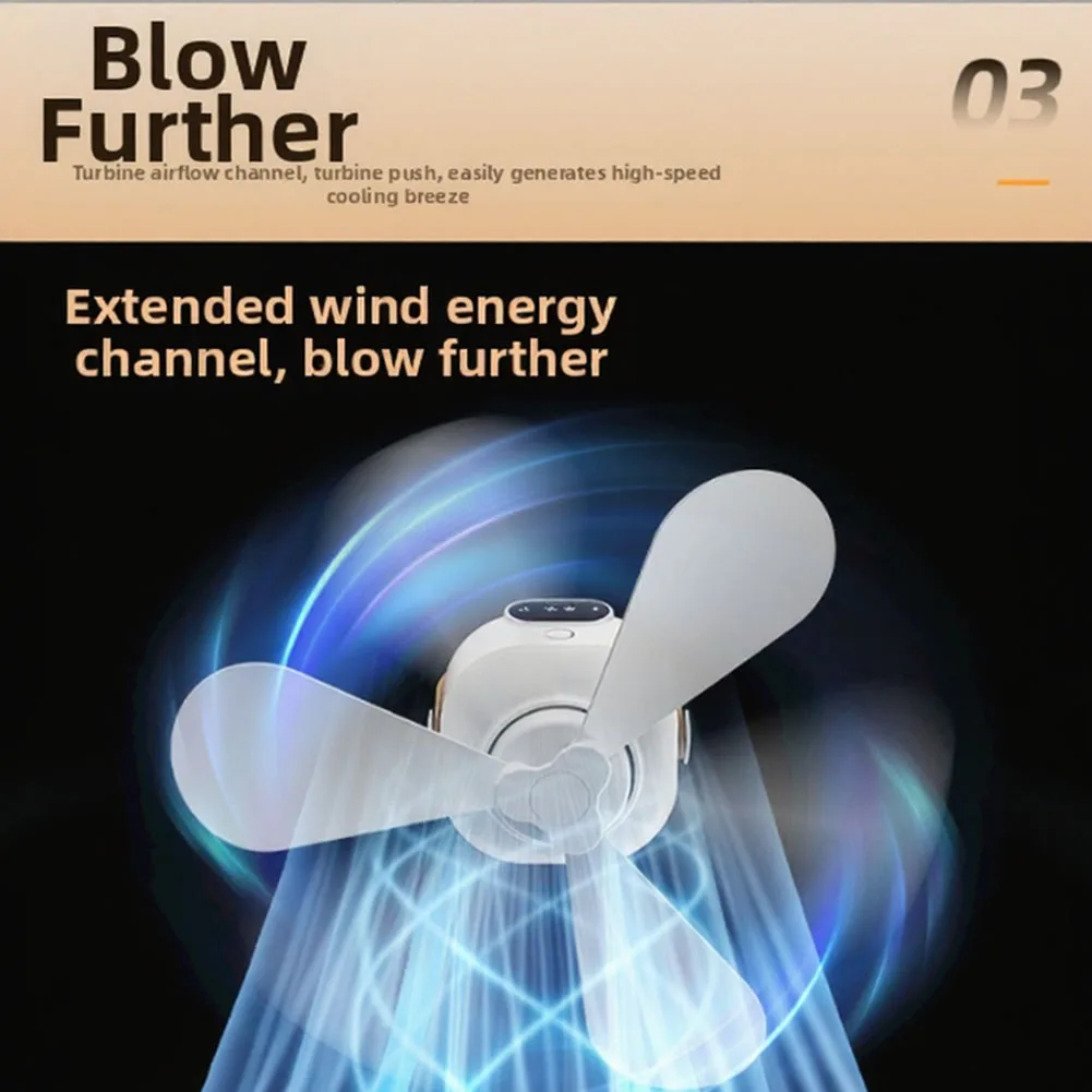 USB Rechargeable Ceiling Fan Featuring Remote Control for Camping RV Tent 2000mAh 4000mAh Battery 3 Speed Settings Ambient Light