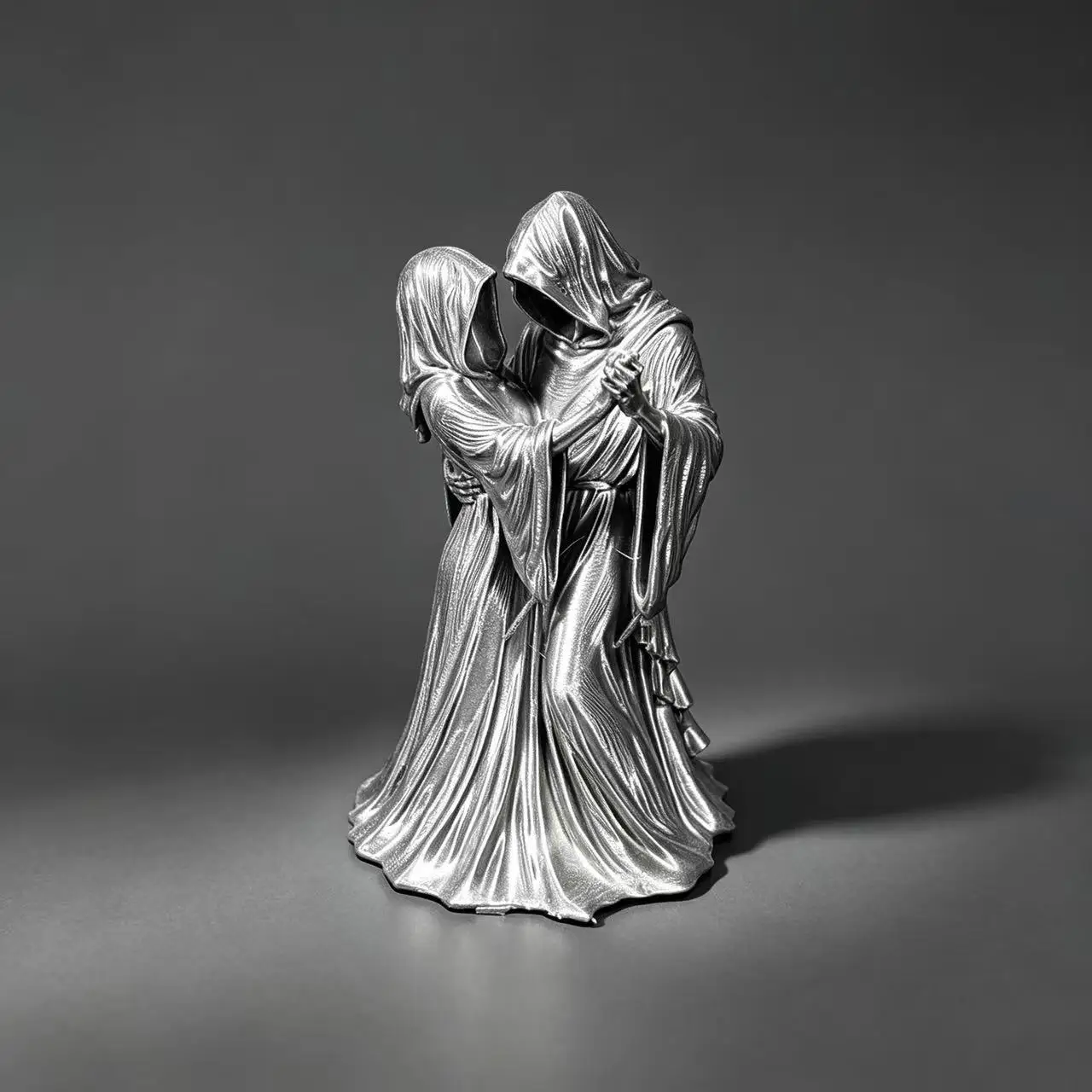 Generic 3d Printed Grim Reaper Hug Couple Statue Dark Style Resin Ornament Home Desktop Decor Festival Gift For Gothic Lovers
