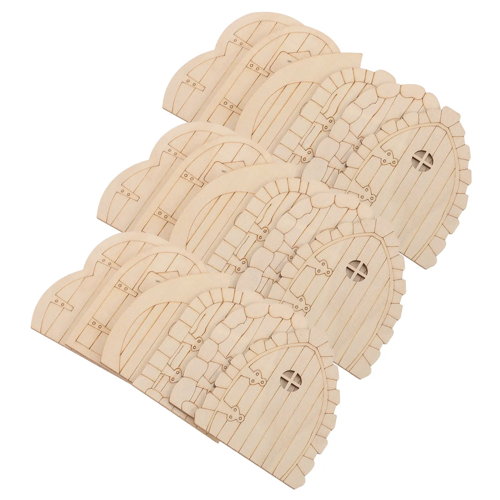 

24 шт. деревянных миниатюрных дверей для сказочного сада, неокрашенные мини-окна для домиков, декор для сказочного домика своими руками, миниатюрные двери для коттеджей