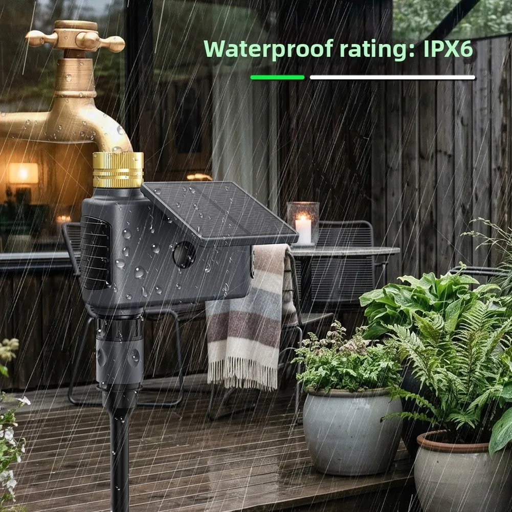 1pc Solar Powered WiFi Smart Irrigation Timer Automatic Garden Watering Controller For Plant Sprinkler Device