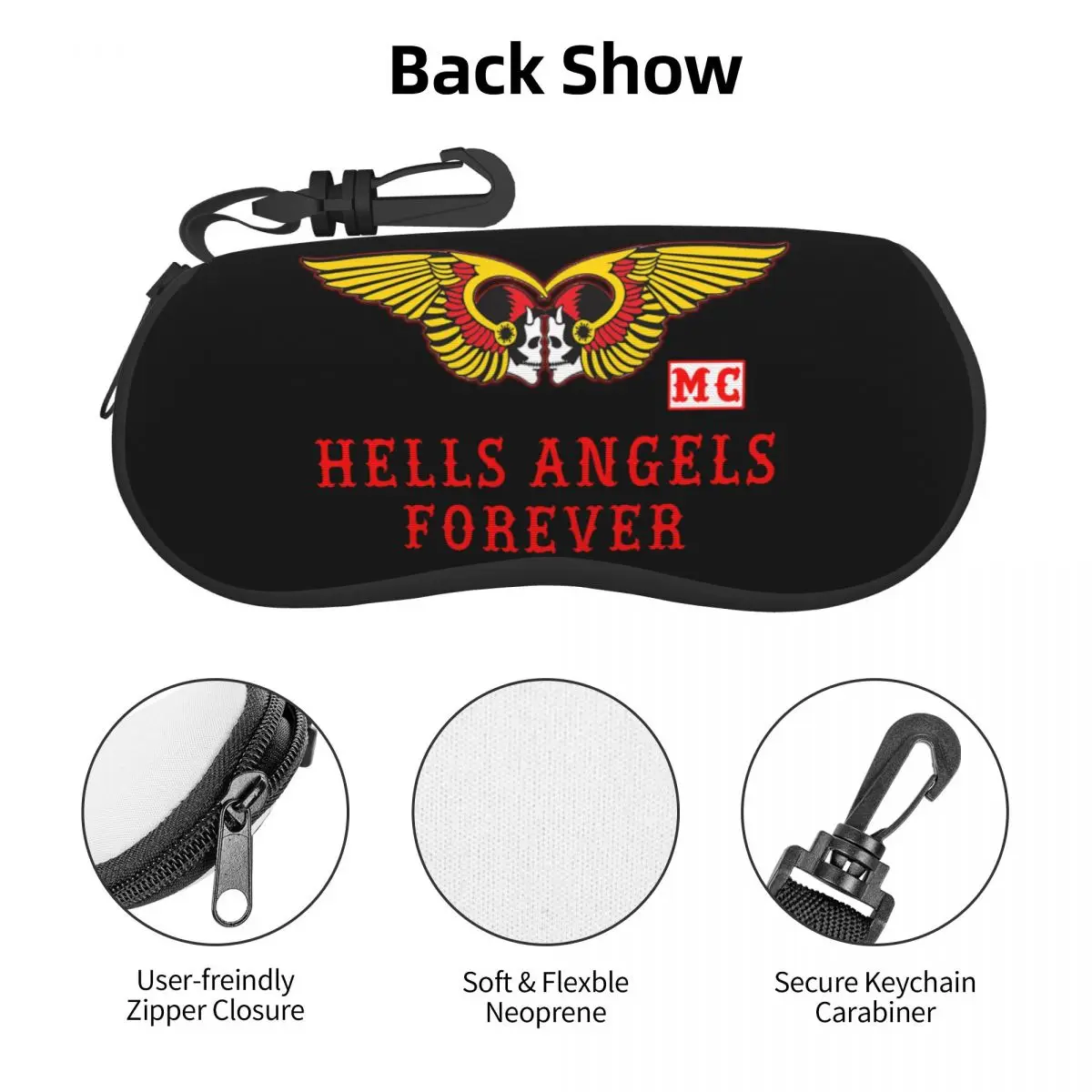 Estuche de gafas Hells Angels, caja de almacenamiento de gafas de moda, Protector de contactos de ojos