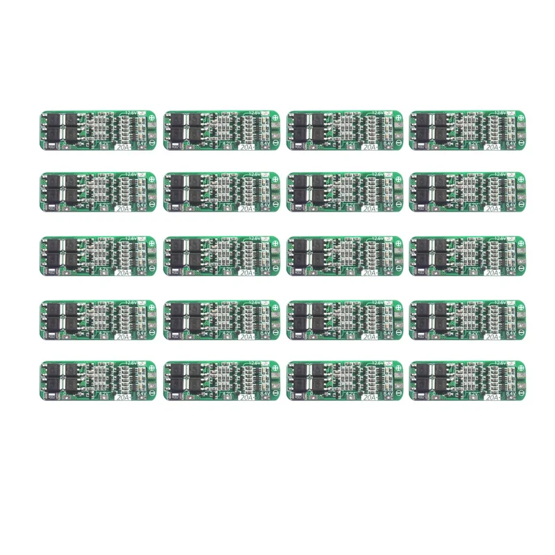 リチウムイオン電池充電器,BMS保護ボード,18650充電モジュール,11.1V, 12V, 12.6V, 20個,3s,20a