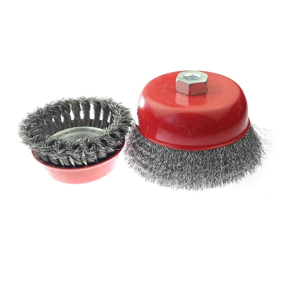 1 piece 125/115/100mm* M14 Cup Knot Wire Steel Abrasive Wire Brush Wheel for Wood Metal Paint Rust Removal