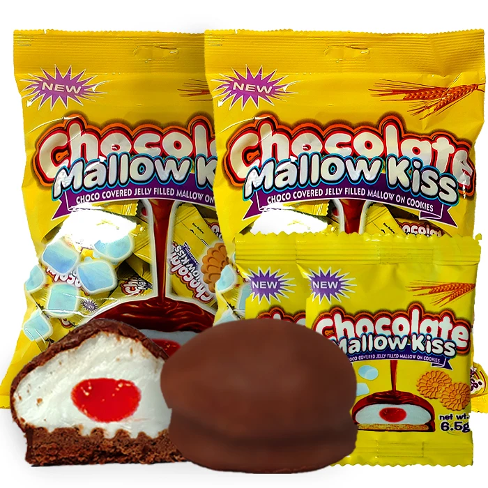 2 bolsas (50 unidades) de Chocolate Mellow Kiss Marshmallow Snack Treats