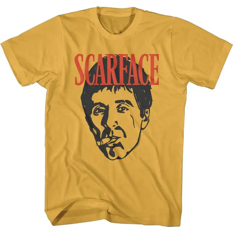 

Scarface Movie Tony Montana Al Pacino Head Shot Men's T Shirt Cuban Cartel