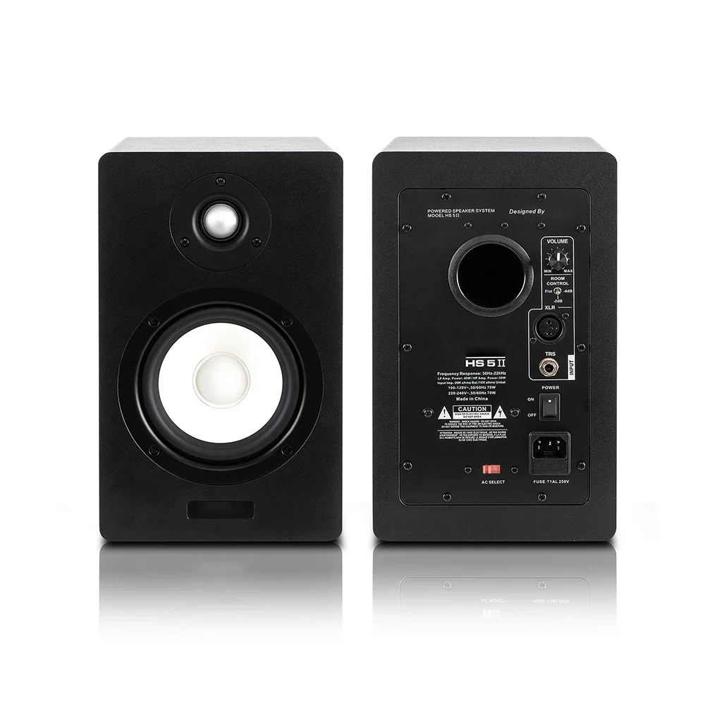 HS5 II 5-Inch Bi-Amplified Studio Monitor Speakers Kevlar Woofer Silk Dome Tweeter for Precise Audio Computer Home Theatre Use
